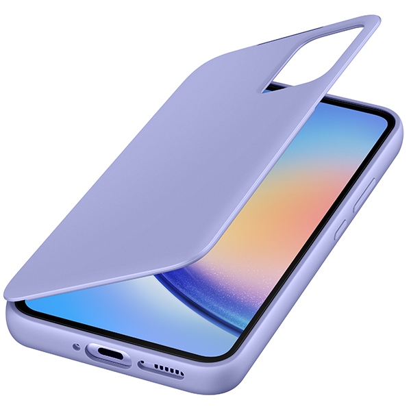 Etui z klapką Samsung Smart Clear View Cover do Galaxy A34 5G, fioletowe